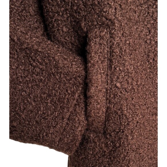 NEW MADEWELL PEBBLED FAUX SHEARLING HOT COCOA COZY SHAWL COLLAR COAT MEDIUM - Picture 5 of 12